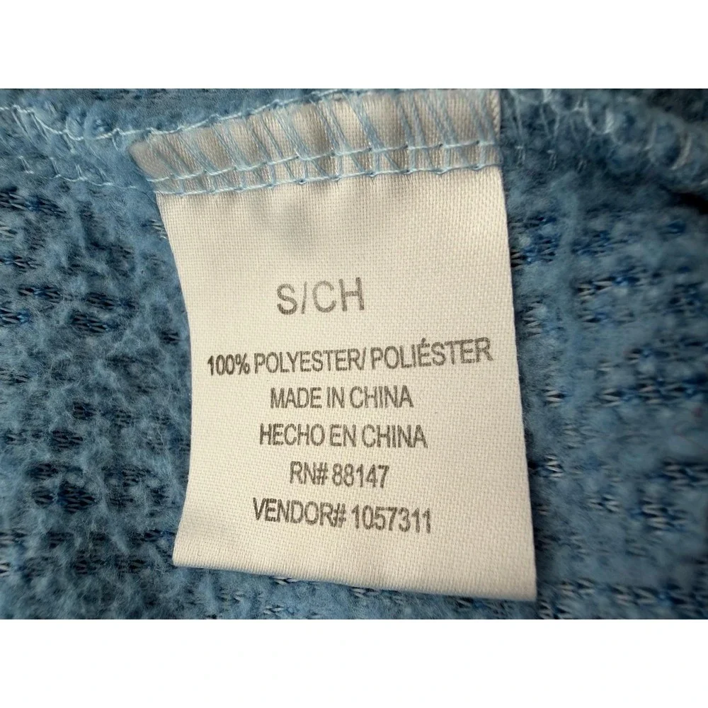 Disney Stitch Sherpa Fleece Hooded One Piece Pajamas Union Suit Blue Small E064 - Picture 7 of 10